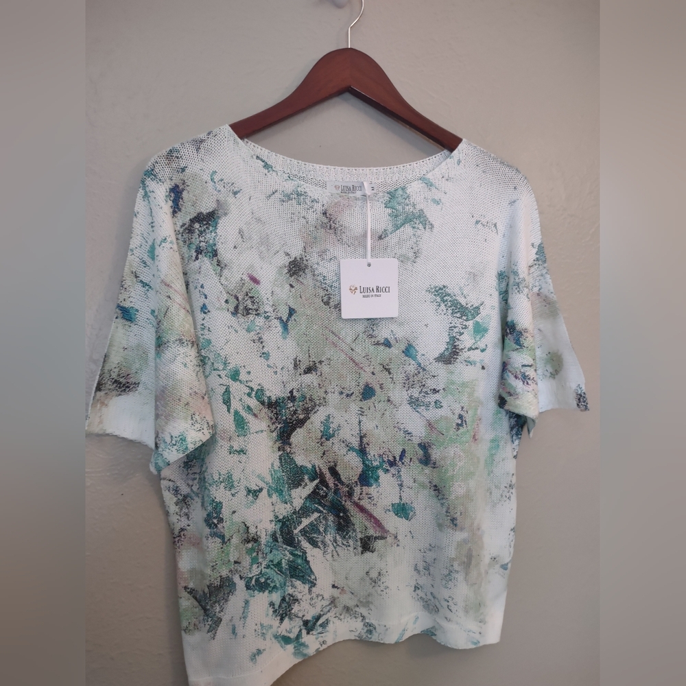 Made In Italy Luisa Ricci Abstract Knit Top - Picture 3 of 14